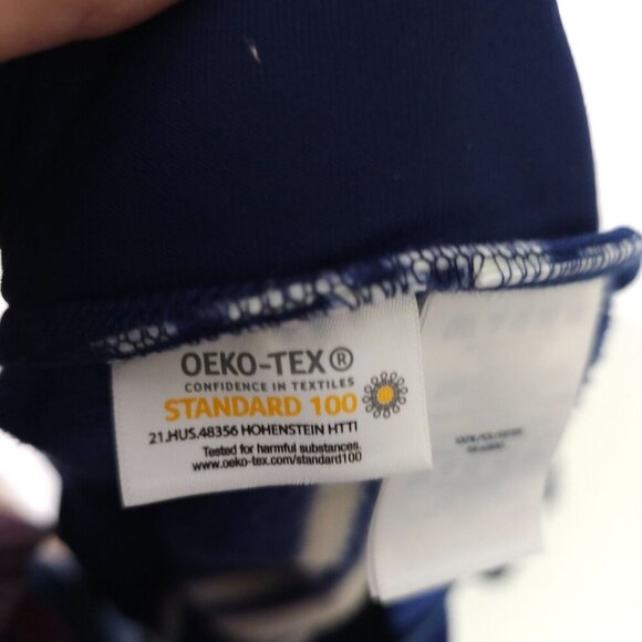 Lands End Navy Blue White Striped Fleece Pullover Sweatshirt Womens Small 6-8 - Picture 4 of 6